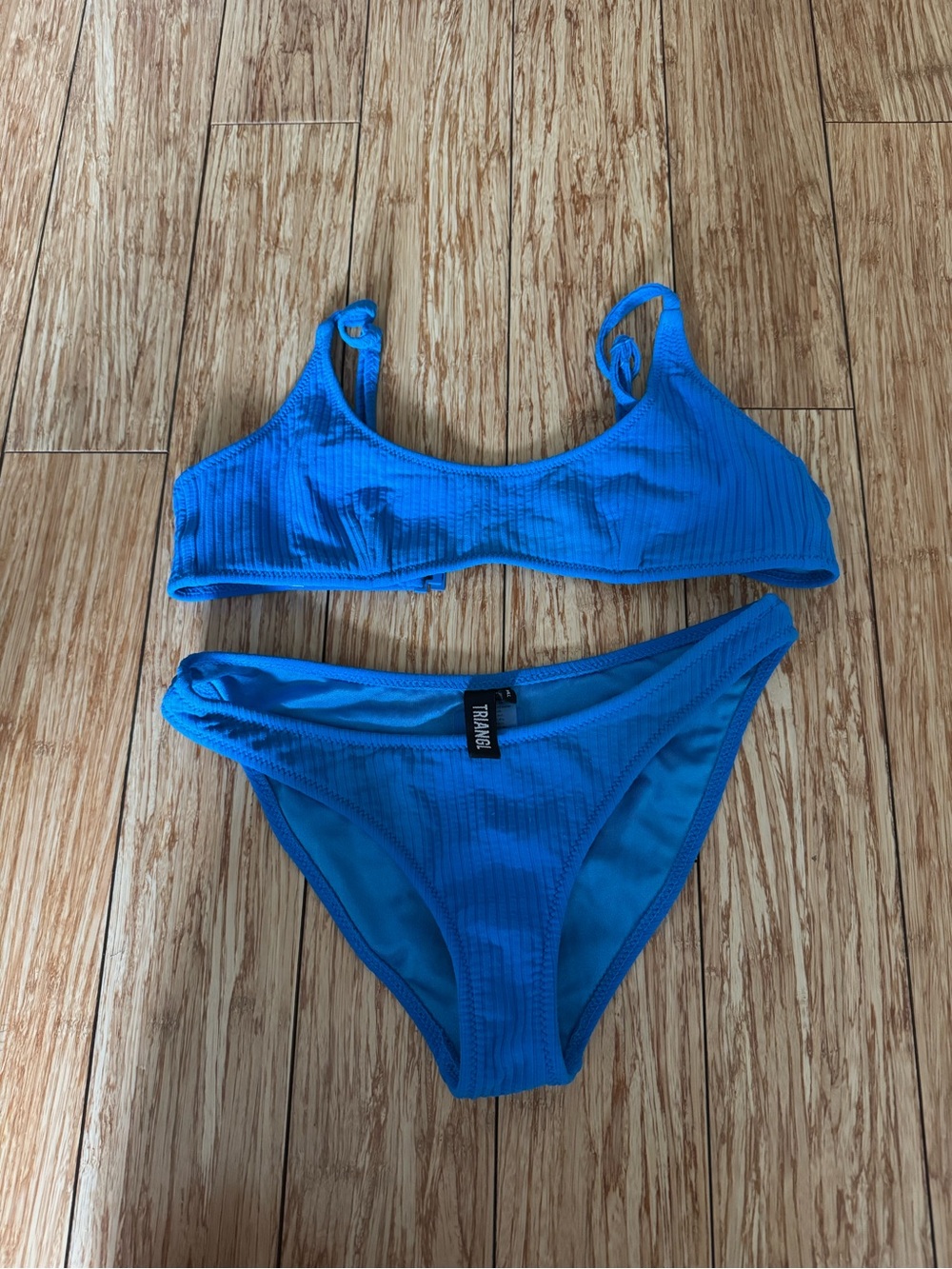 Triangl- Maci Ribbed Scoop Bikini Set in Electric Blue